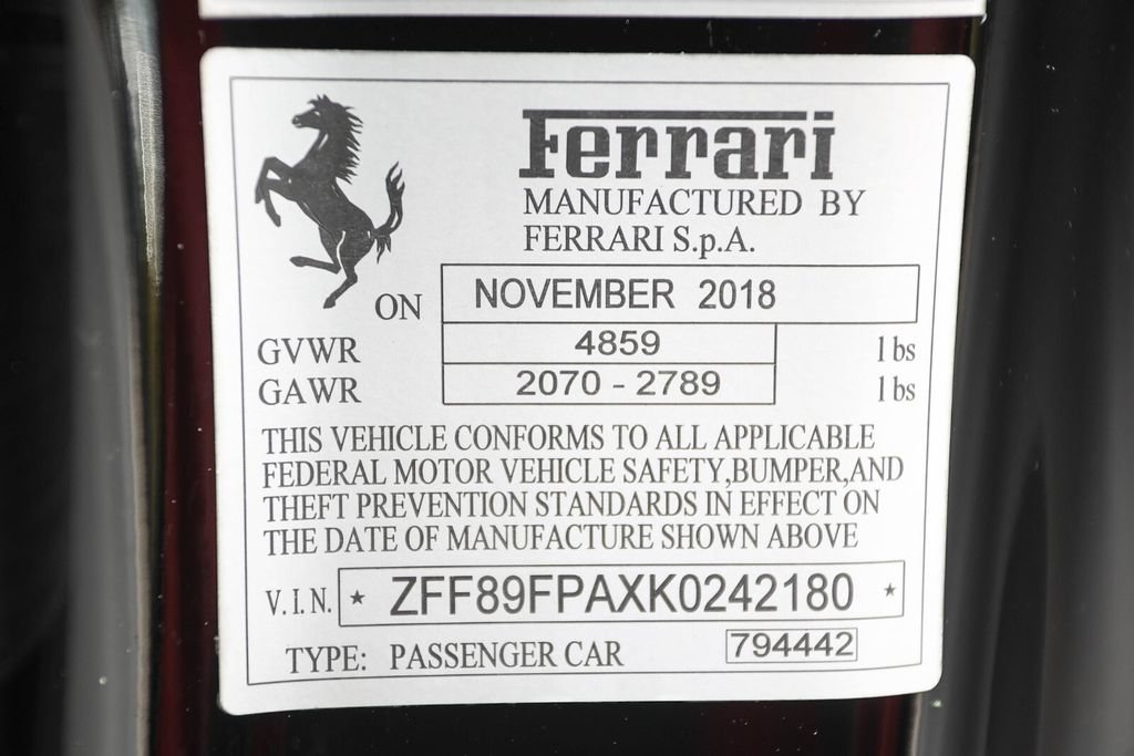 Certified 2019 Ferrari Portofino RWD image 50