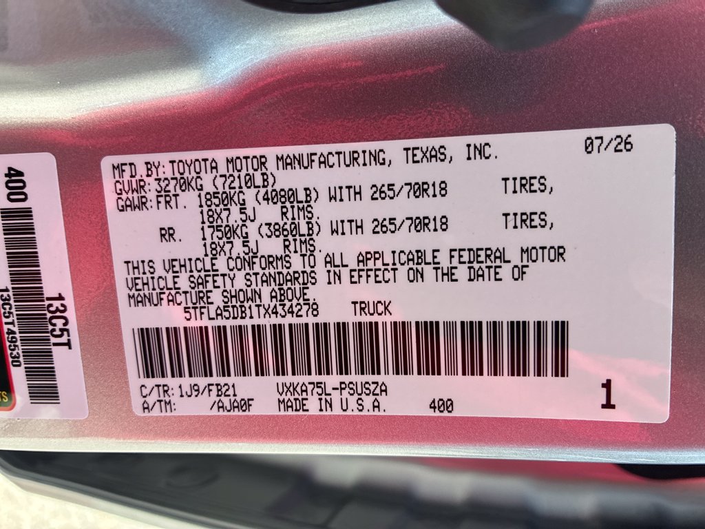 New 2026 Toyota Tundra SR5 AWD/4WD image 34