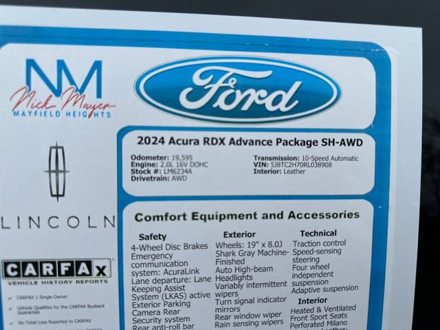 Used 2024 Acura RDX SH-AWD w/ Advance Package image 30