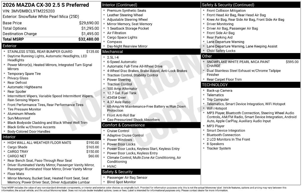 New 2026 MAZDA CX-30 AWD 2.5 S image 3