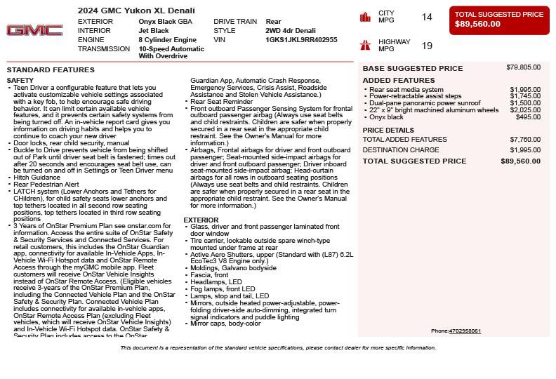Used 2024 GMC Yukon XL Denali RWD image 3