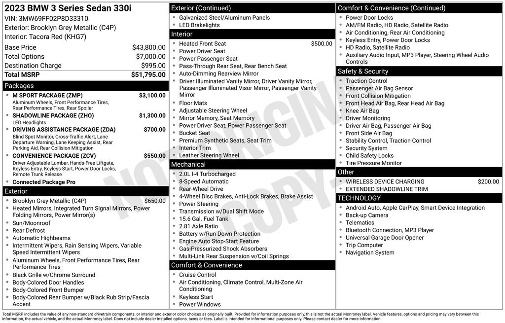 Used 2023 BMW 330i Sedan w/ M Sport Package image 12