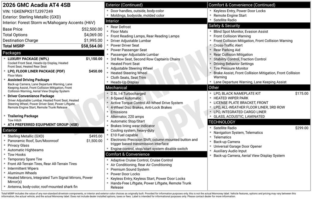 New 2026 GMC Acadia AT4 w/ Luxury Package AWD/4WD image 46