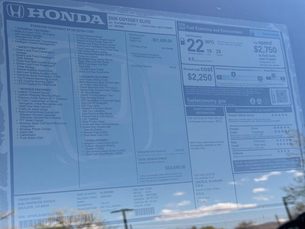 New 2026 Honda Odyssey Elite image 28