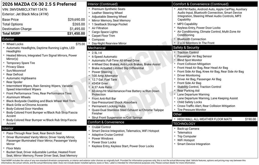 Certified 2026 MAZDA CX-30 AWD 2.5 S image 34