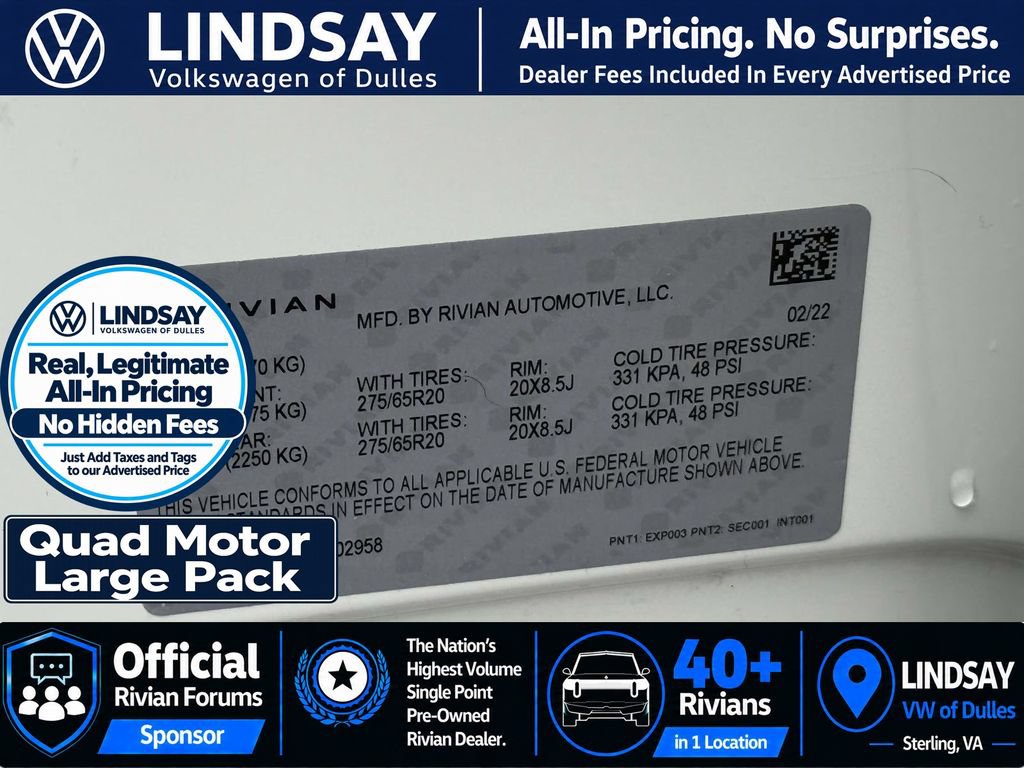 Used 2022 Rivian R1T Launch Edition AWD/4WD image 30