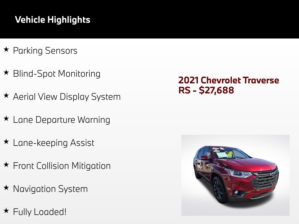 Used 2021 Chevrolet Traverse RS FWD image 5