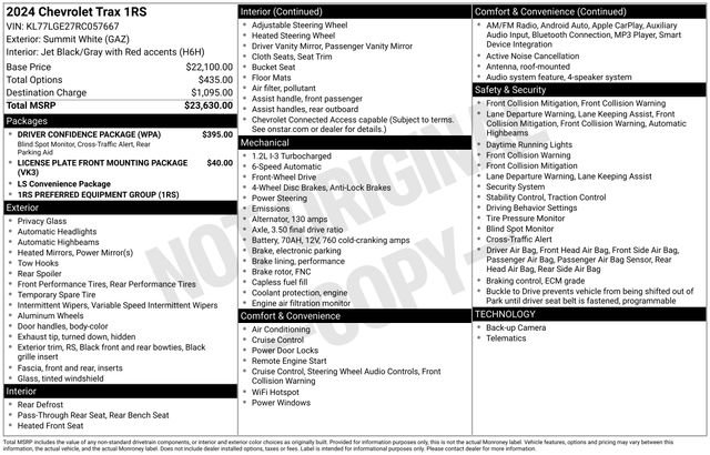 Certified 2024 Chevrolet Trax RS w/ Driver Confidence Package image 33