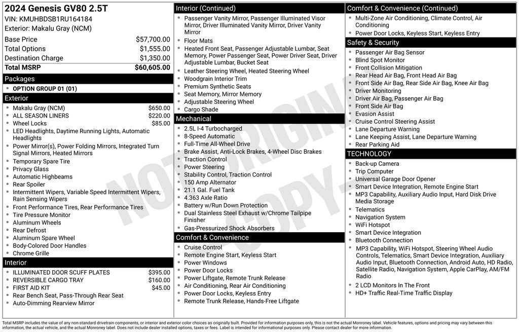 Certified 2024 Genesis GV80 2.5T AWD/4WD image 2