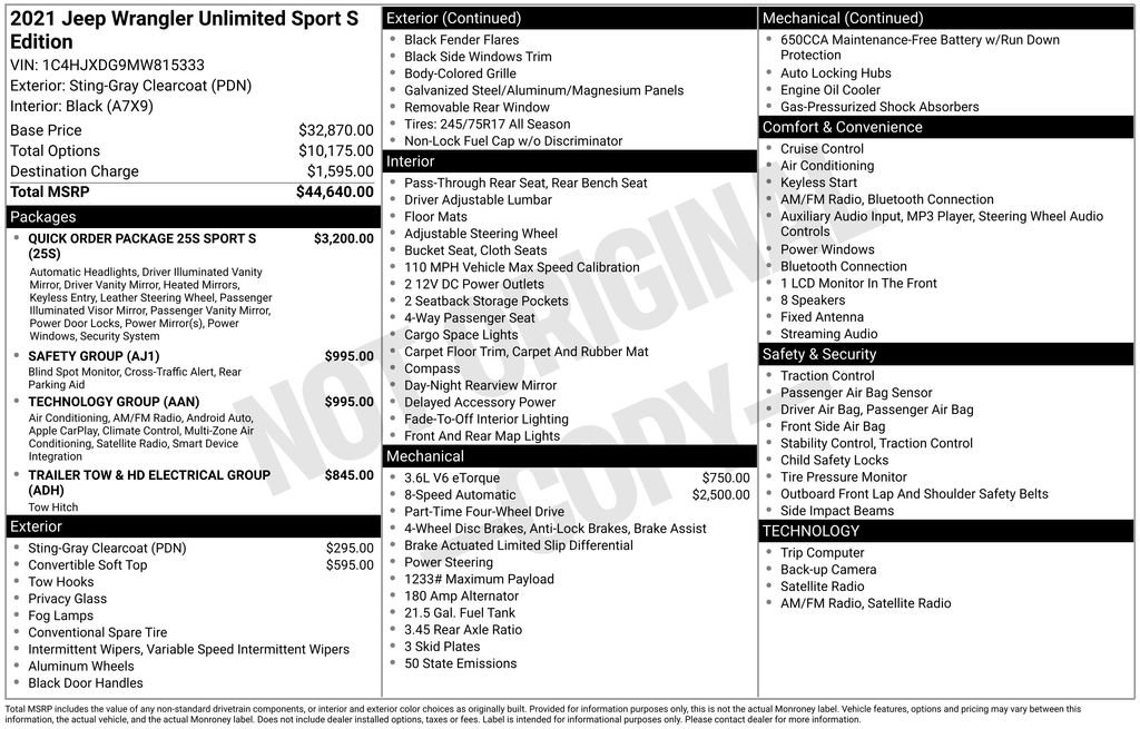 Used 2021 Jeep Wrangler Unlimited Sport image 15