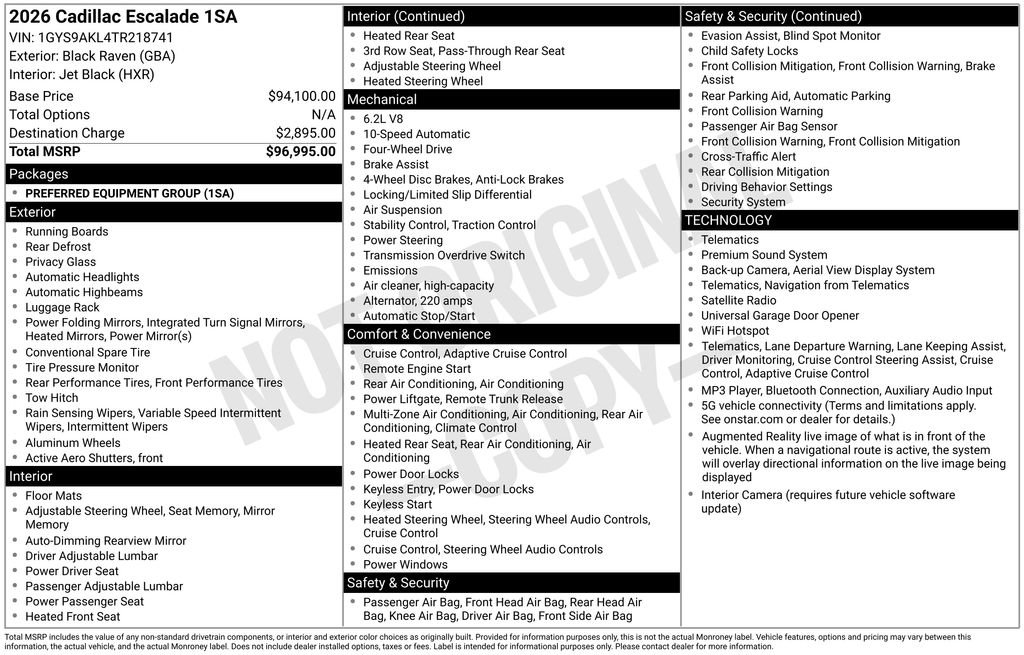 Used 2026 Cadillac Escalade 4WD image 5