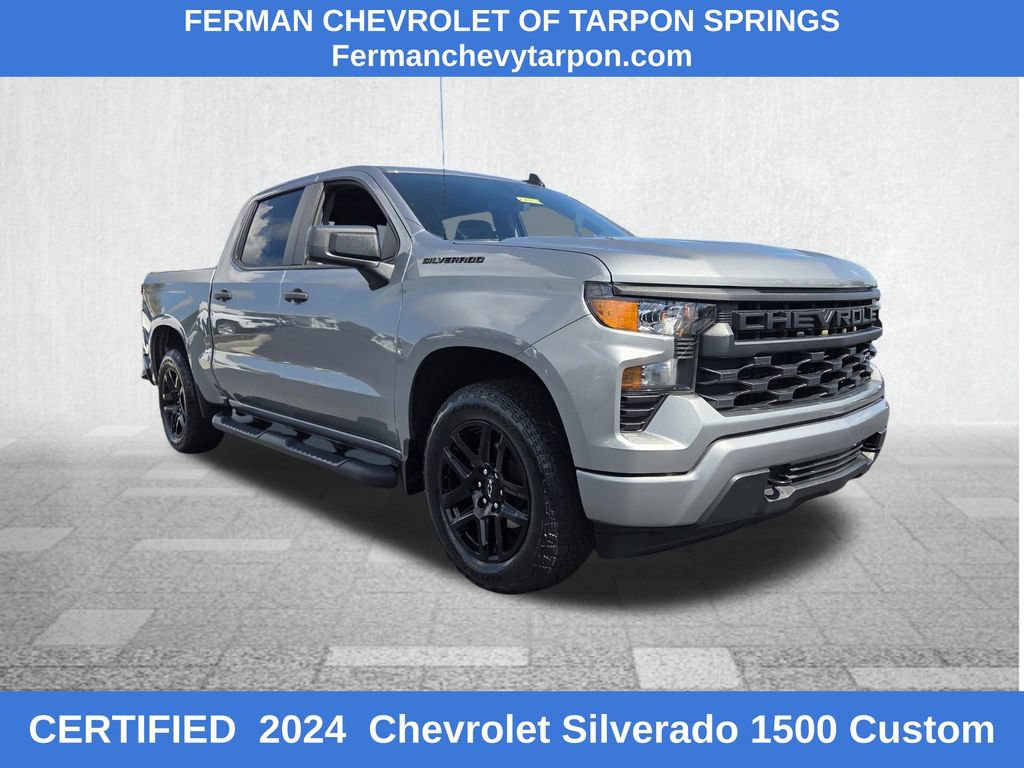 Certified 2024 Chevrolet Silverado 1500 Custom w/ Turbomax Blackout Package RWD image 1
