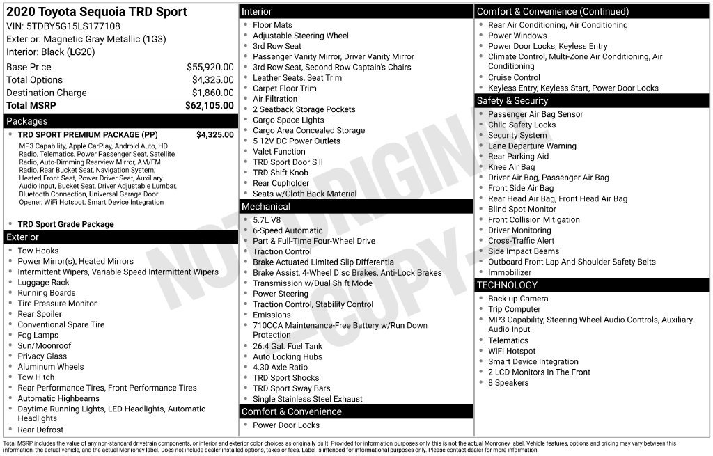 Certified 2020 Toyota Sequoia TRD Sport w/ TRD Sport Premium Package AWD/4WD image 23