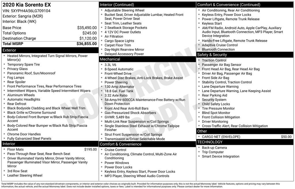 Used 2020 Kia Sorento EX image 17