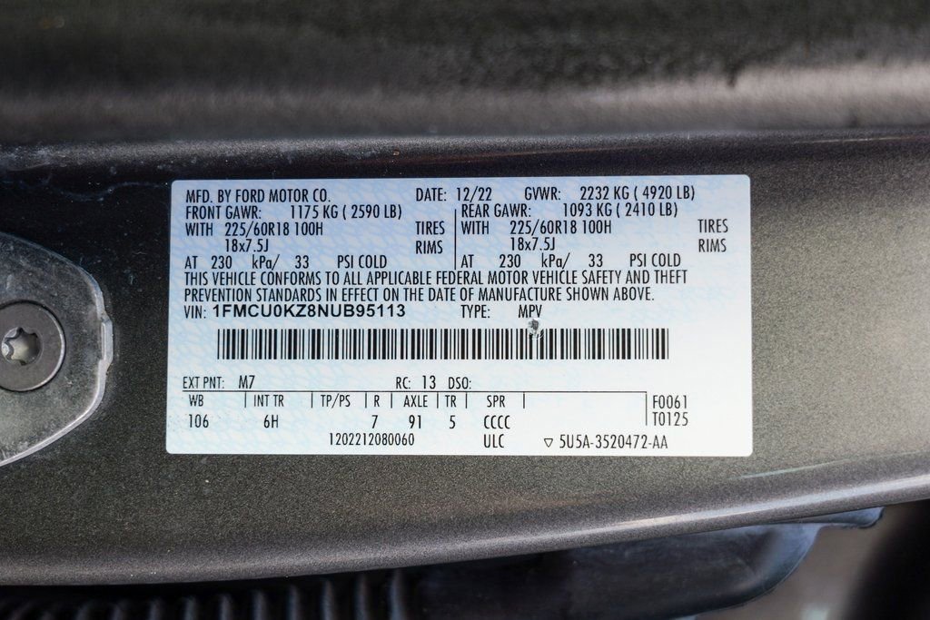 Used 2022 Ford Escape SEL w/ Technology Package image 59