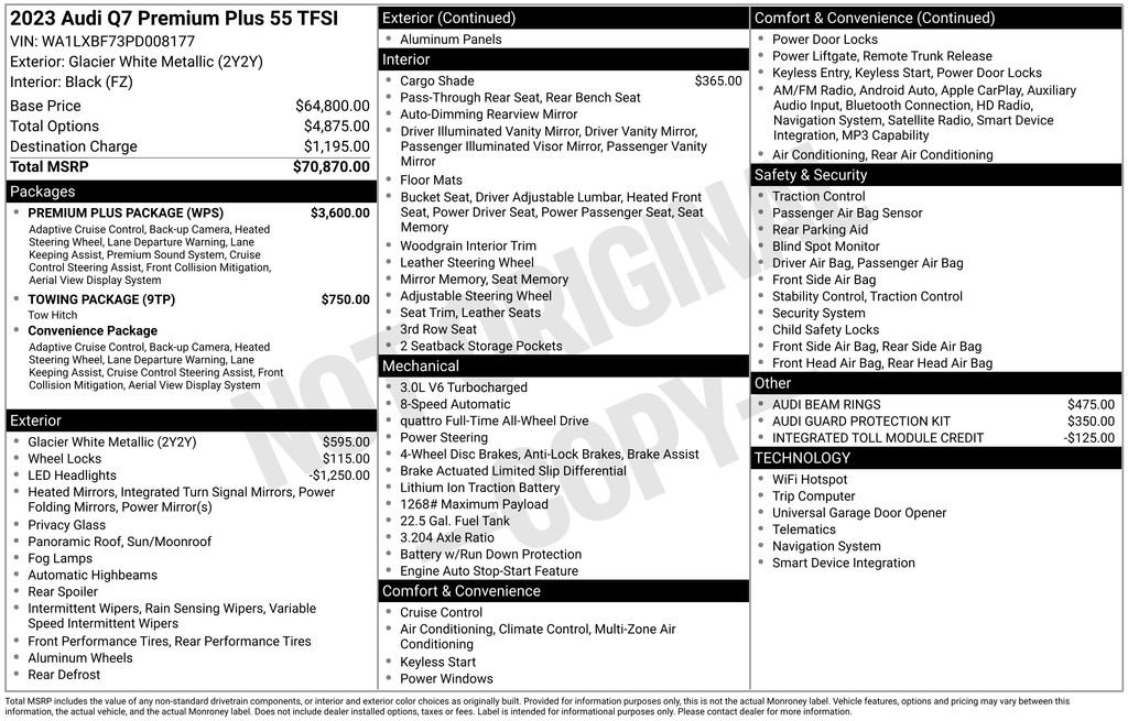 Certified 2023 Audi Q7 3.0T Premium Plus w/ Premium Plus Package AWD/4WD image 18