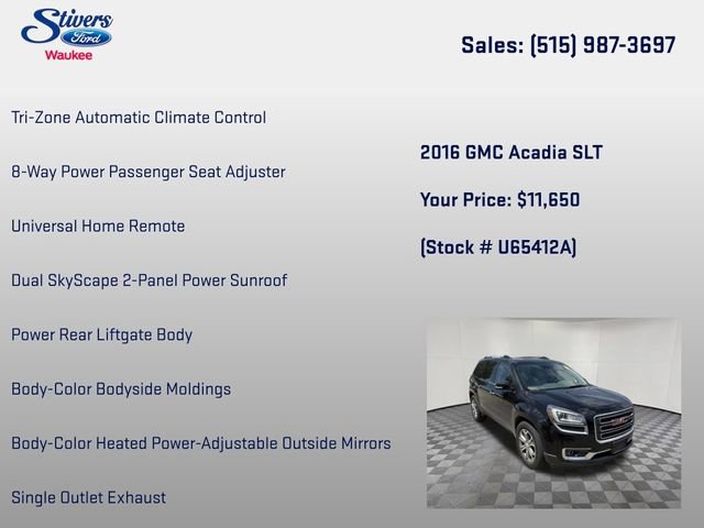 Used 2016 GMC Acadia SLT w/ Open Road Package AWD/4WD image 28