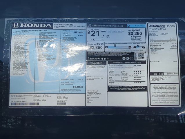 New 2026 Honda Passport RTL image 21