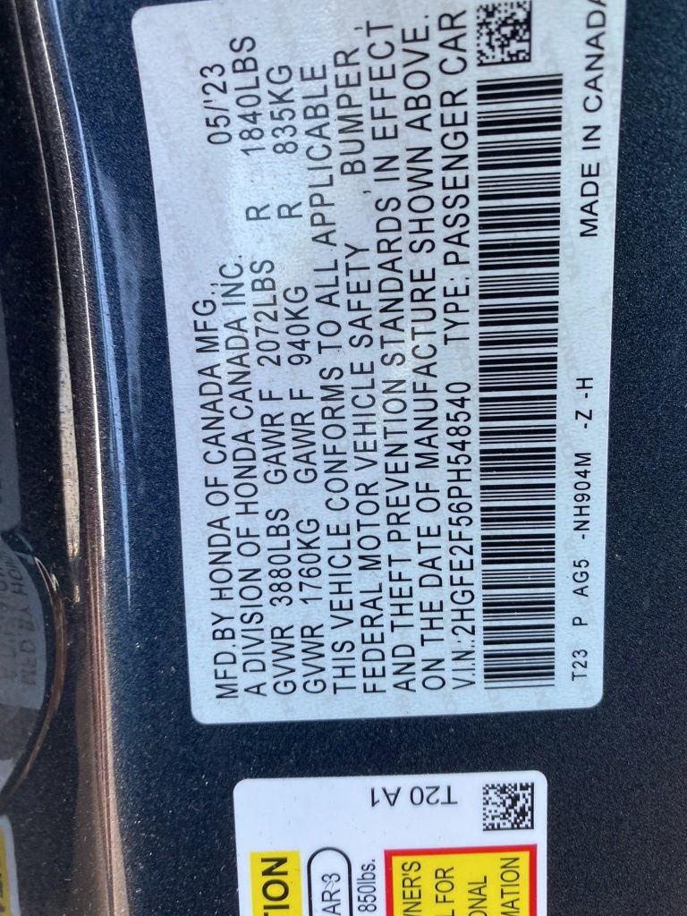 Certified 2023 Honda Civic Sport image 16