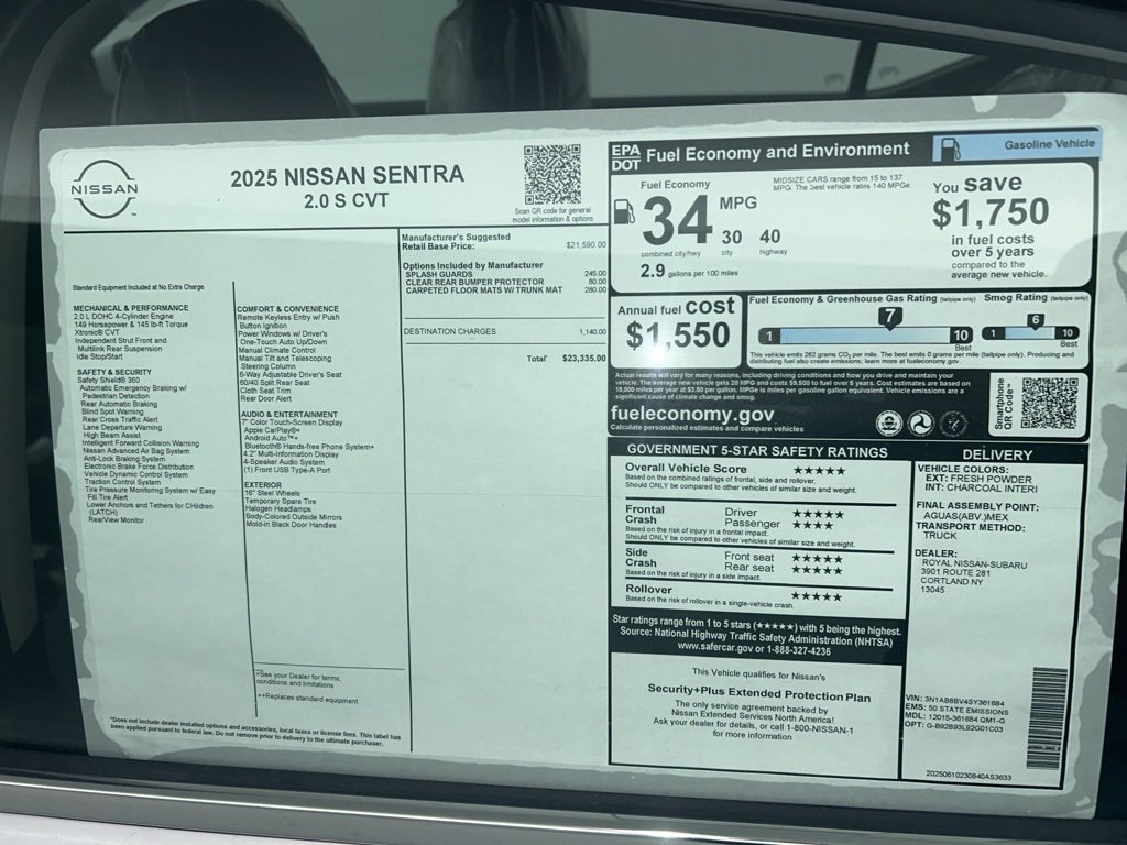 New 2025 Nissan Sentra S image 8