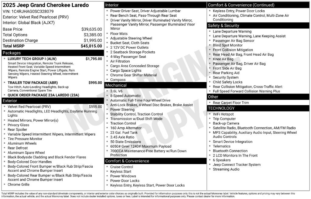 Certified 2025 Jeep Grand Cherokee Laredo w/ Luxury Tech Group I AWD/4WD image 36