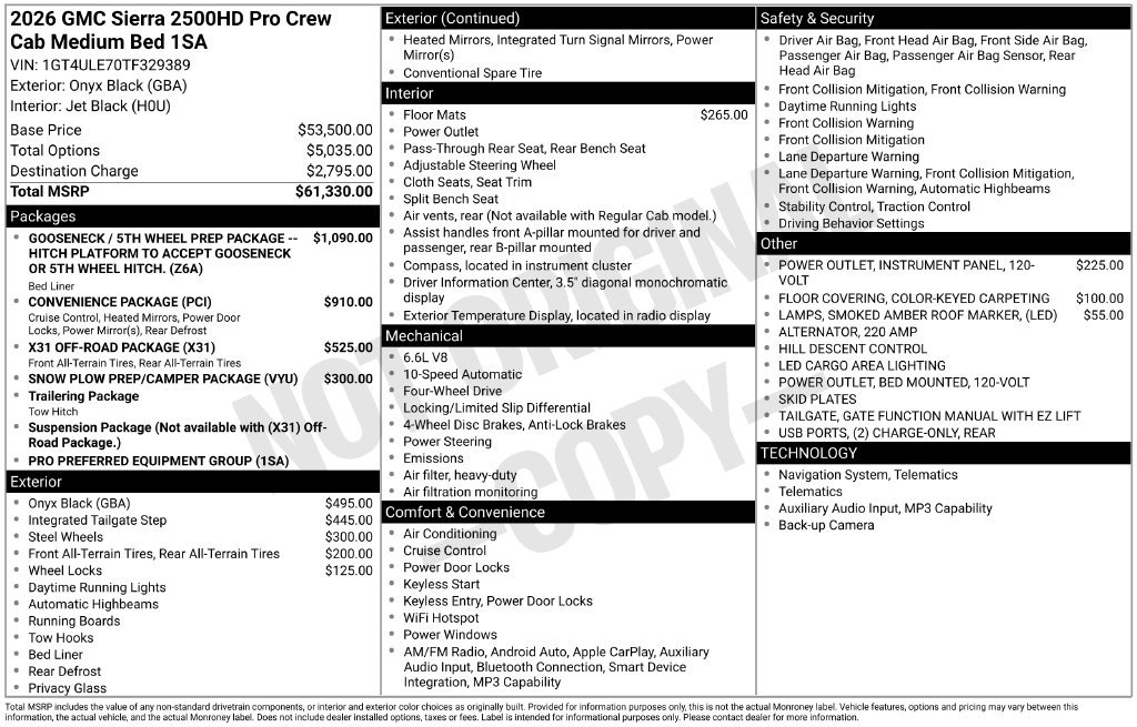 New 2026 GMC Sierra 2500 Pro AWD/4WD image 2