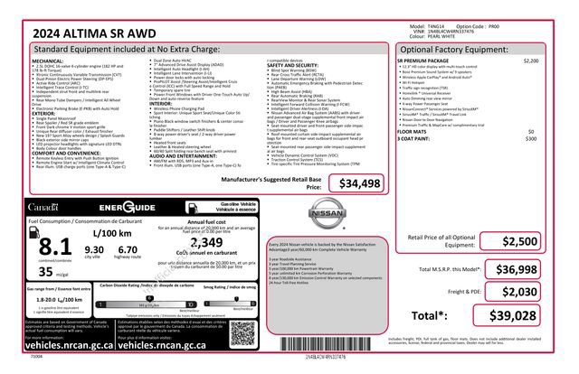 Used 2024 Nissan Altima 2.5 SR AWD/4WD image 2