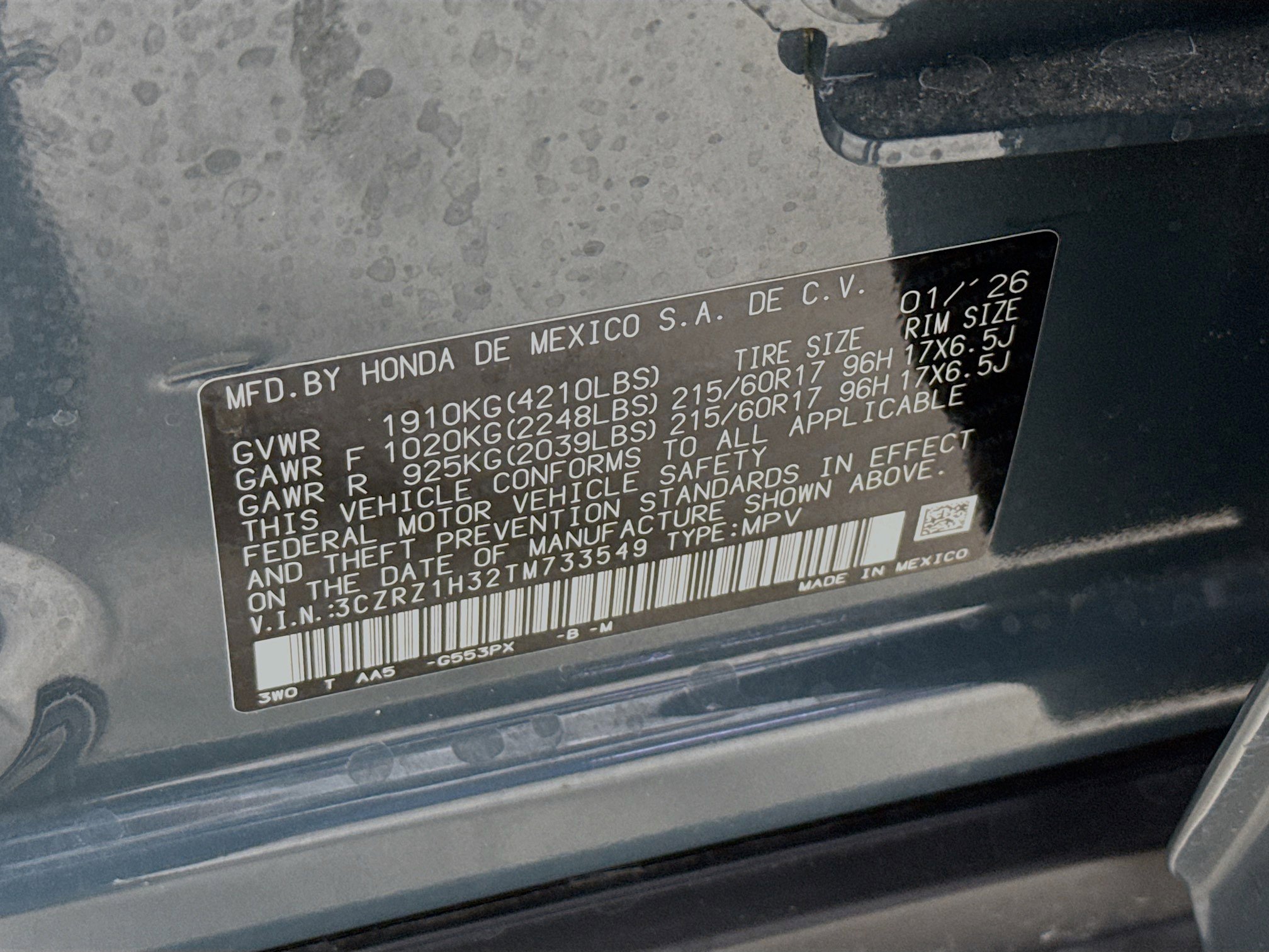 Certified 2026 Honda HR-V LX image 36
