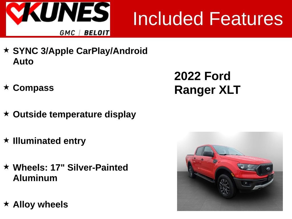 Used 2022 Ford Ranger XLT w/ Equipment Group 302A High image 3