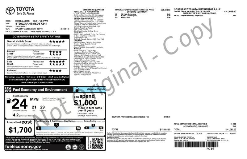 Used 2021 Toyota Highlander XLE image 33