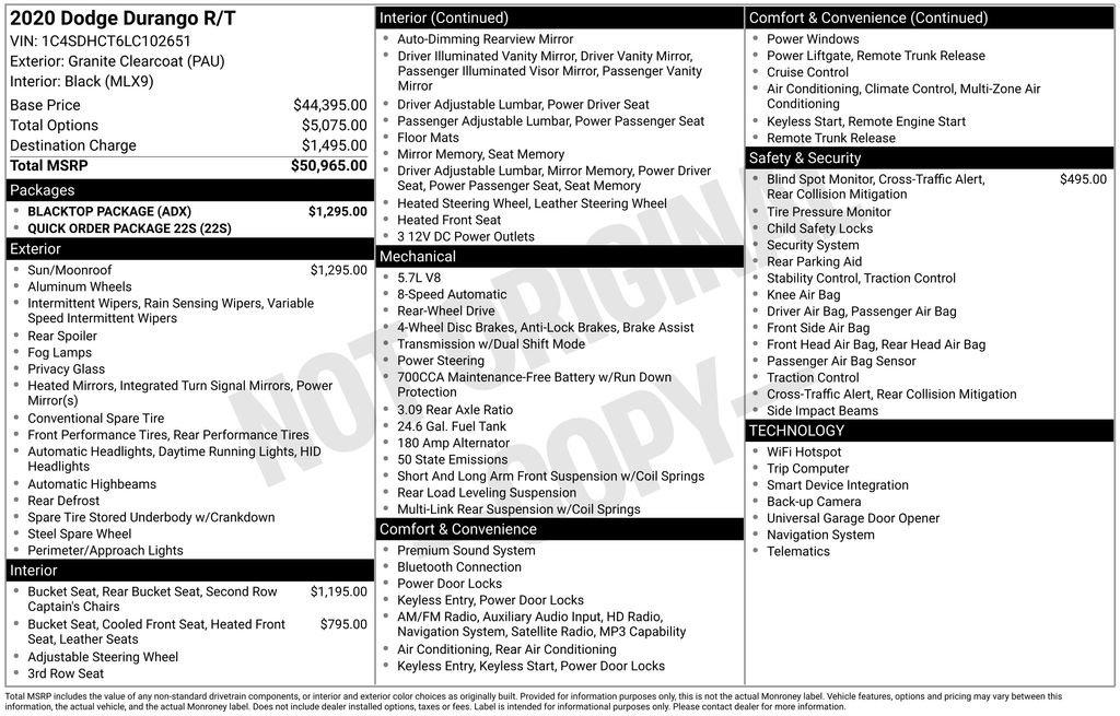 Used 2020 Dodge Durango R/T w/ Blacktop Package image 15