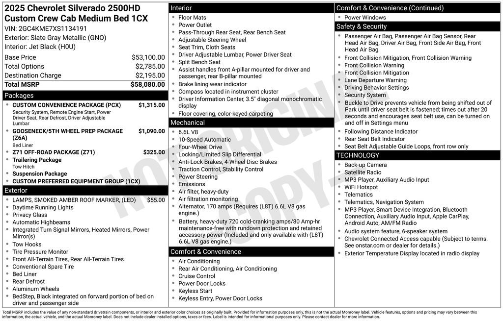 Certified 2025 Chevrolet Silverado 2500 Custom w/ Custom Convenience Package AWD/4WD image 3