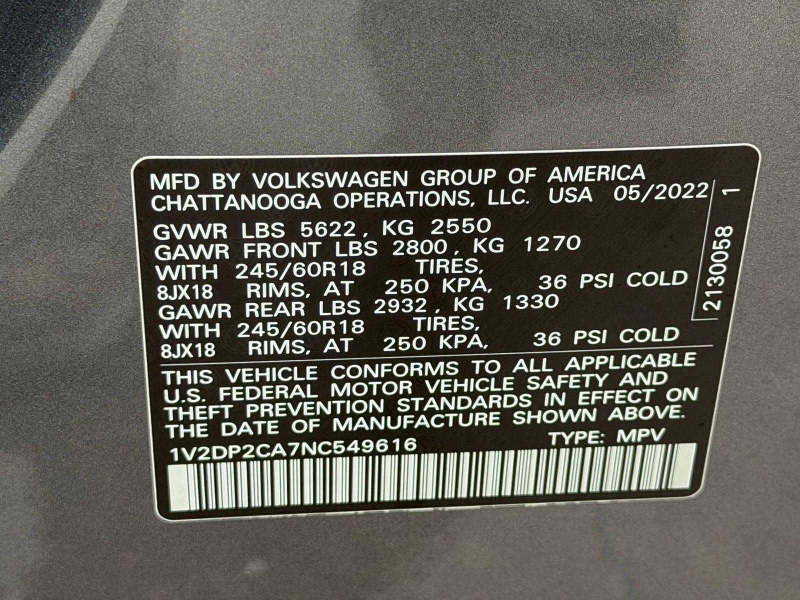 Certified 2022 Volkswagen Atlas SE FWD image 18