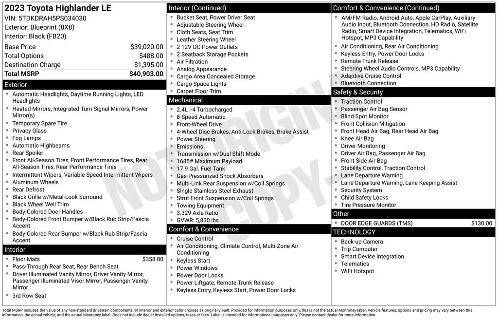 Used 2023 Toyota Highlander LE image 33