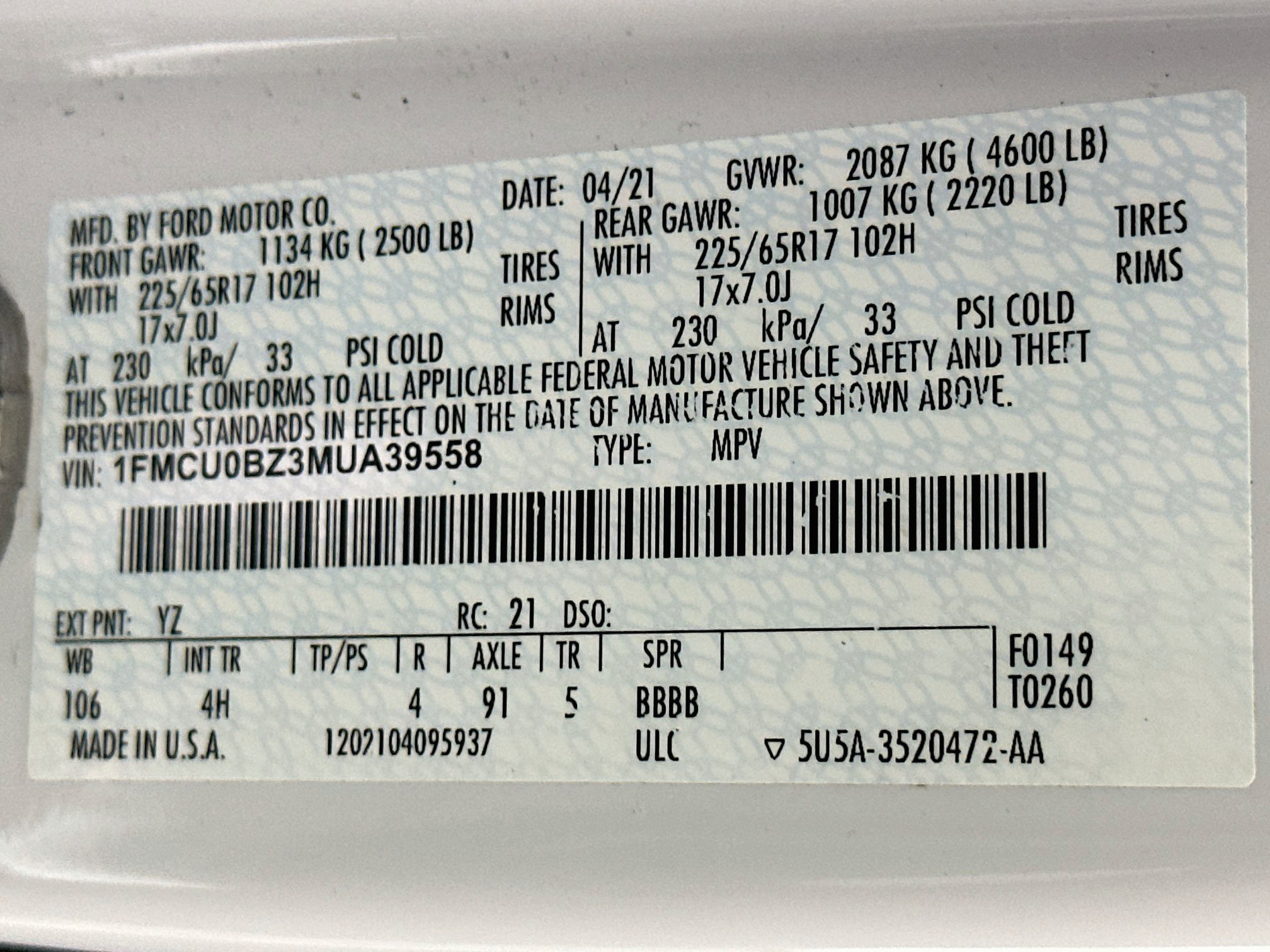 Used 2021 Ford Escape SE FWD image 12