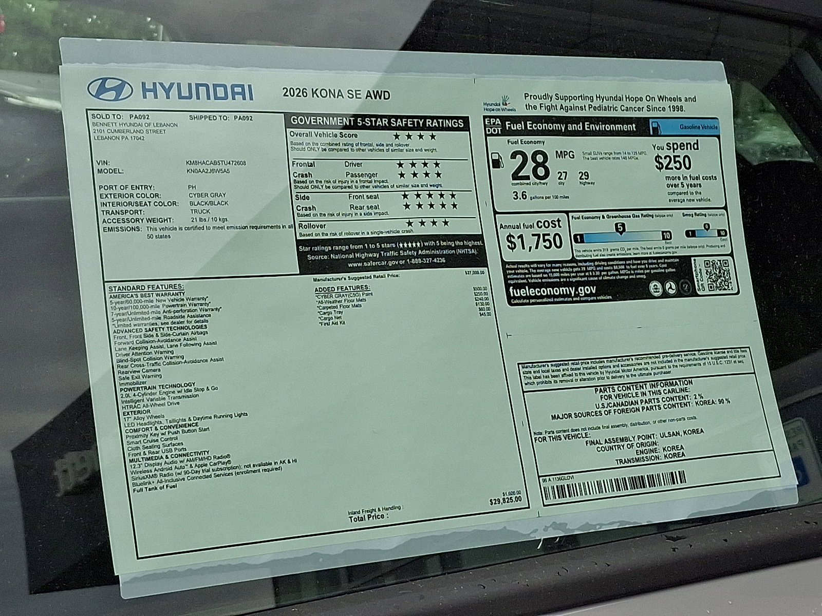 New 2026 Hyundai Kona SE AWD/4WD image 3