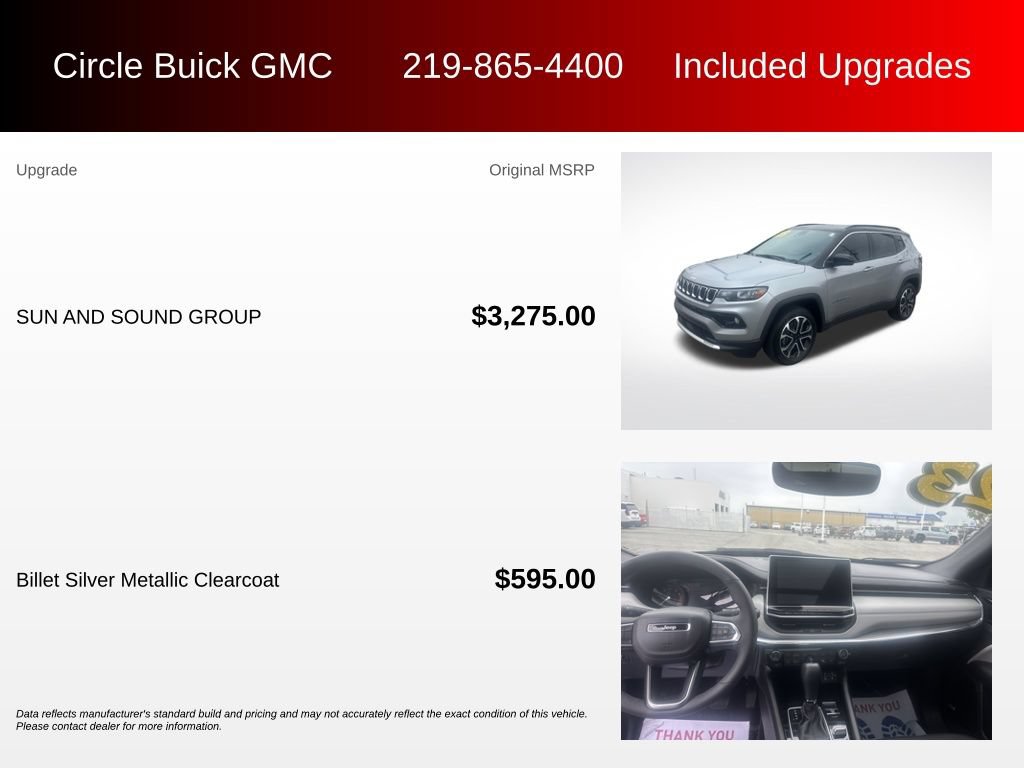 Used 2023 Jeep Compass Limited w/ Sun and Sound Group AWD/4WD image 3