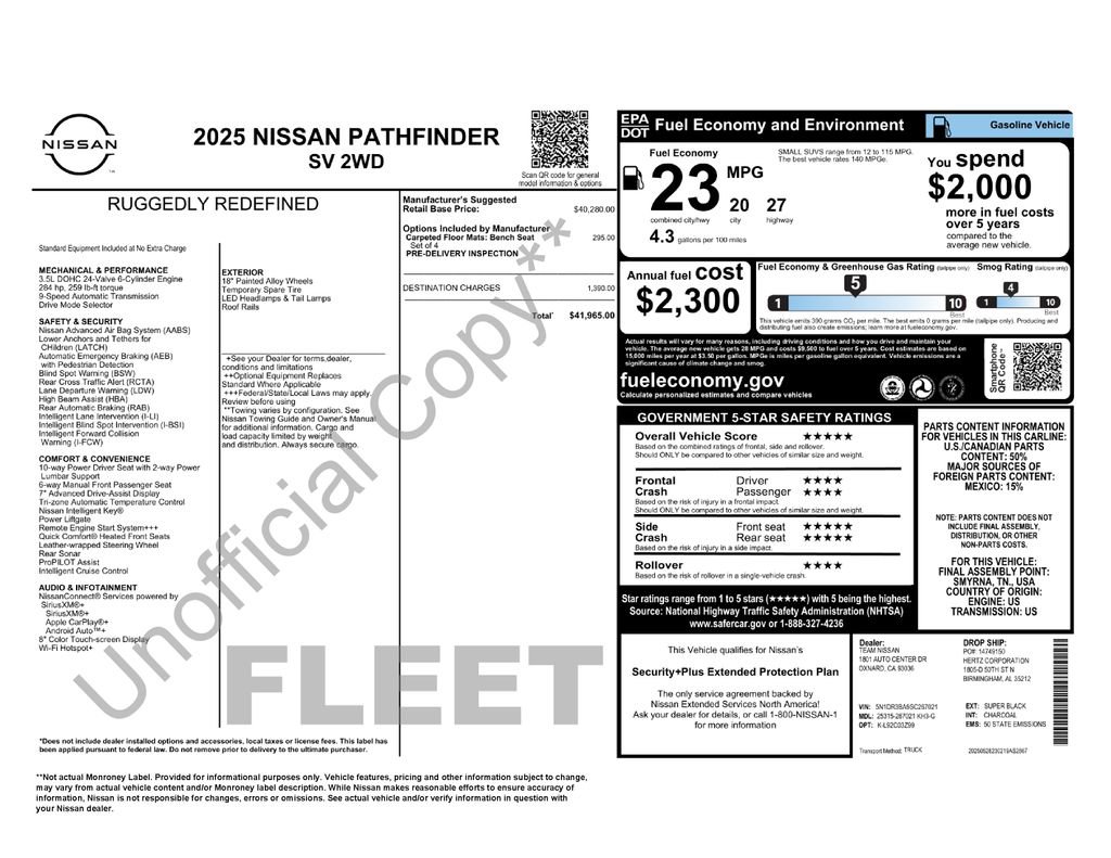 Used 2025 Nissan Pathfinder SV FWD image 33