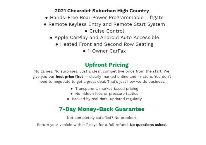 Used 2021 Chevrolet Suburban High Country AWD/4WD image 2