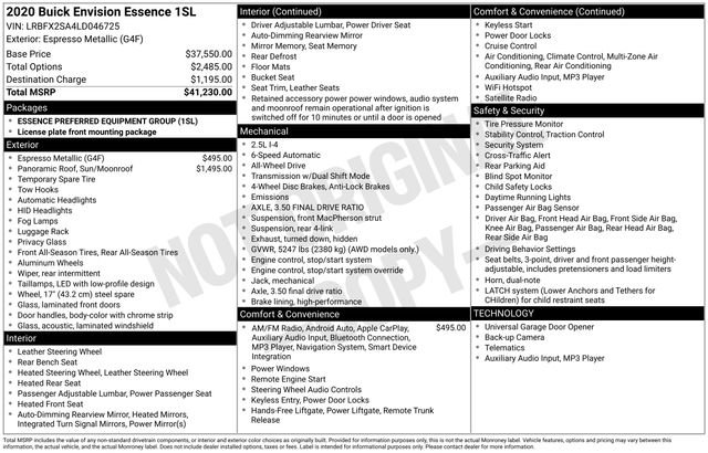 Used 2020 Buick Envision Essence image 36