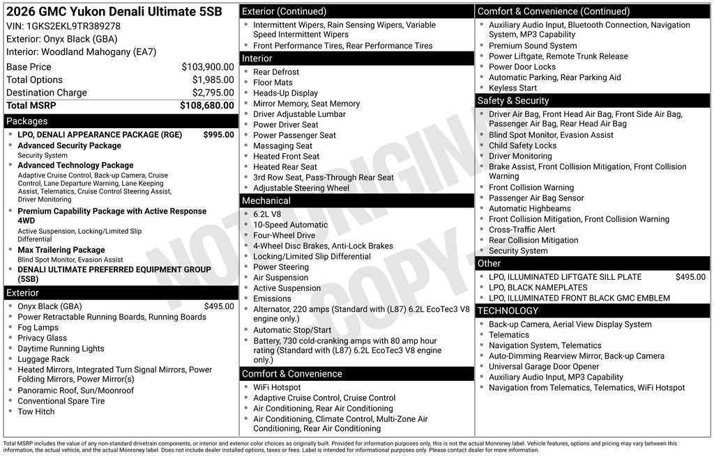 New 2026 GMC Yukon Denali Ultimate AWD/4WD image 5