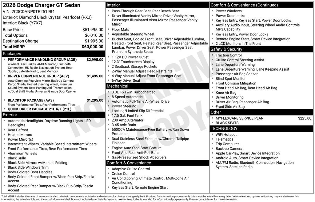 New 2026 Dodge Charger R/T w/ Performance Handling Group AWD/4WD image 5