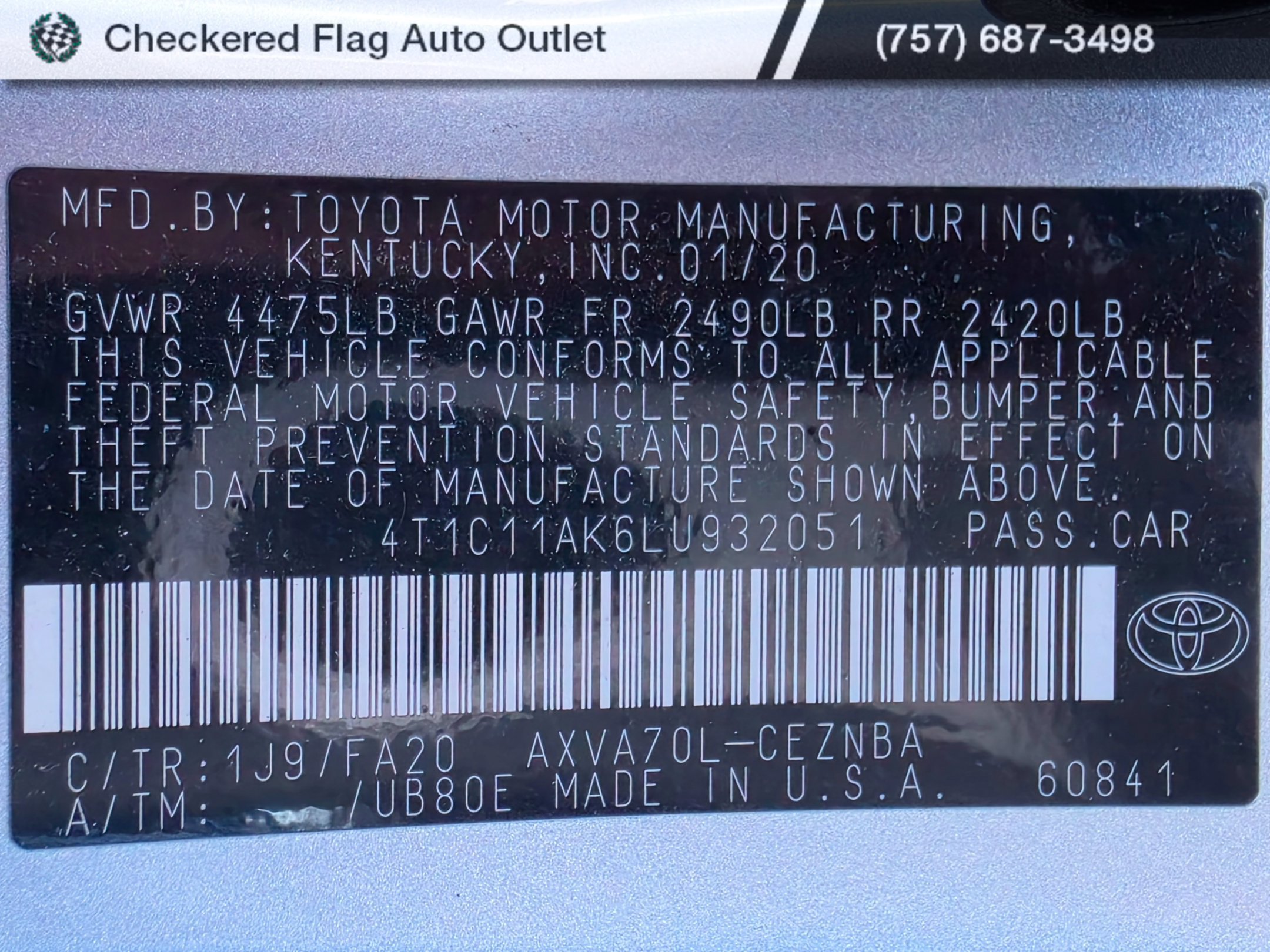 Used 2020 Toyota Camry LE FWD image 19