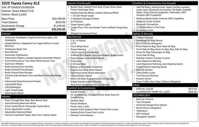Used 2025 Toyota Camry XLE FWD image 3