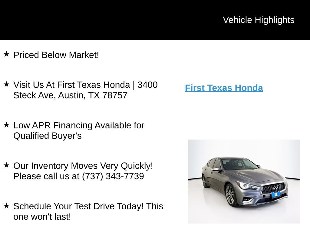 Used 2019 INFINITI Q50 Luxe w/ Essential Package (3.0T Luxe) RWD image 9