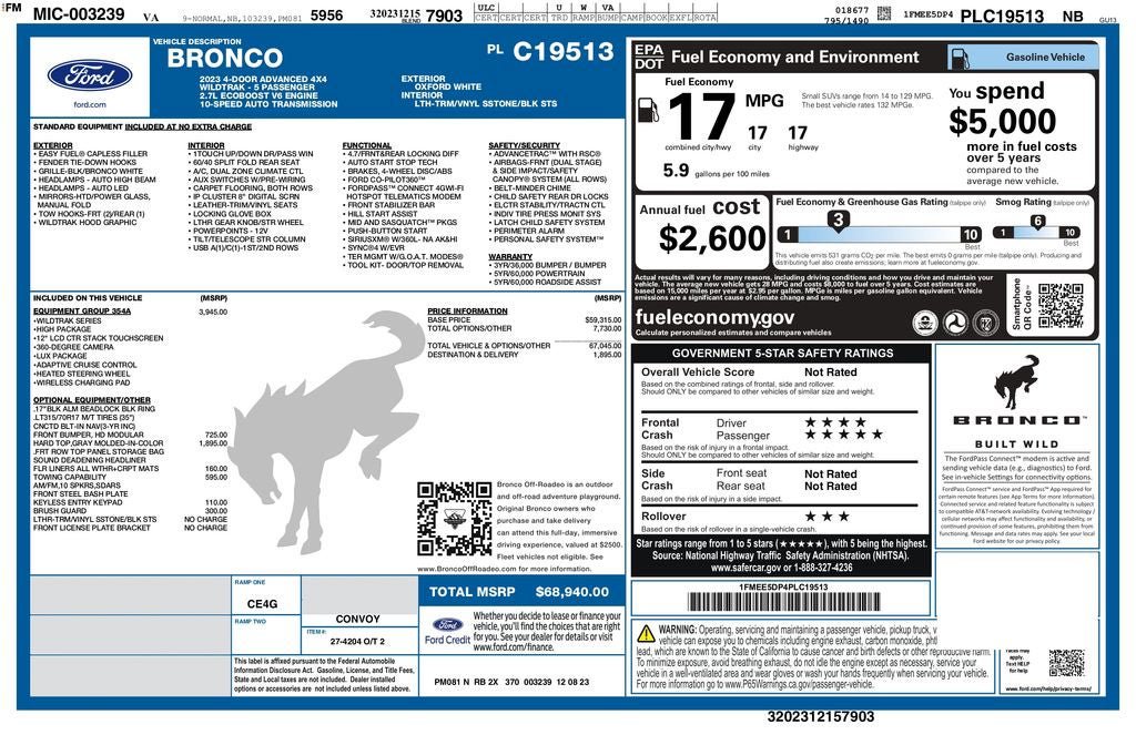 Used 2023 Ford Bronco Wildtrak AWD/4WD image 3