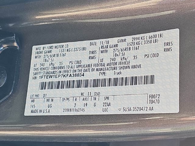 Certified 2019 Ford F150 XLT w/ Equipment Group 302A Luxury AWD/4WD image 35