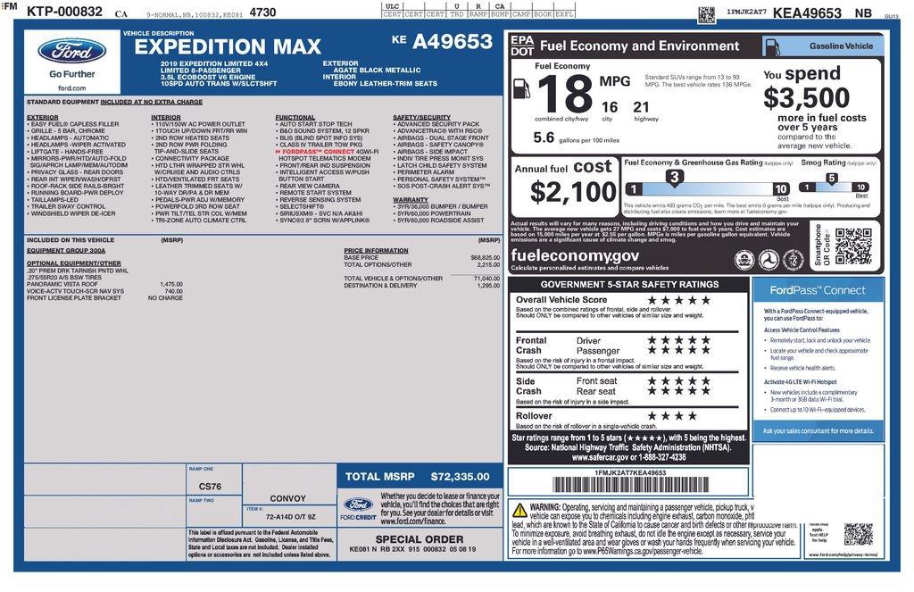 Used 2019 Ford Expedition Max Limited AWD/4WD image 39