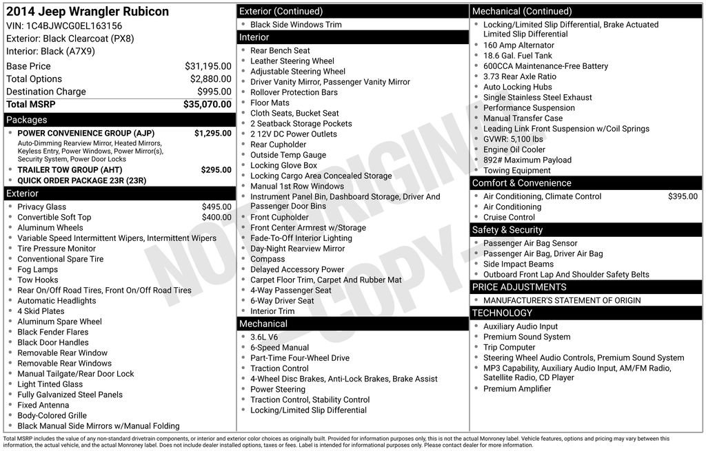 Used 2014 Jeep Wrangler Rubicon w/ Power Convenience Group image 3