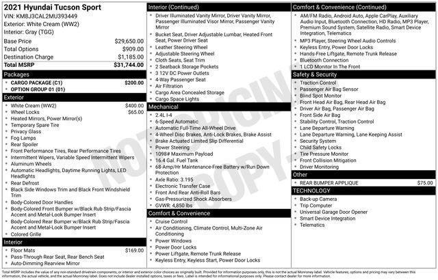 Used 2021 Hyundai Tucson Sport w/ Cargo Package image 48
